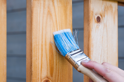 Blue paint brush
