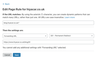 Cloudflare Page Rule for redirect