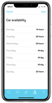 Availability calendar